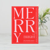 2025年と明モダンるい赤メリーピンクのクリスマス 招待状 (スタンド正面)