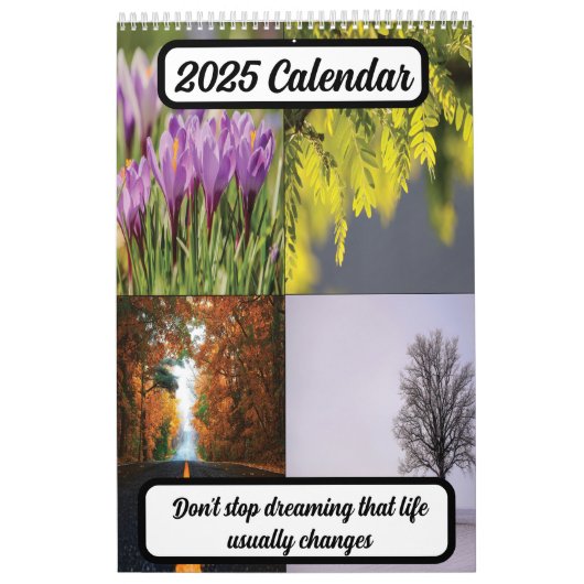 2025年にストップは人生が変わることを夢に見ない カレンダー (カバー)