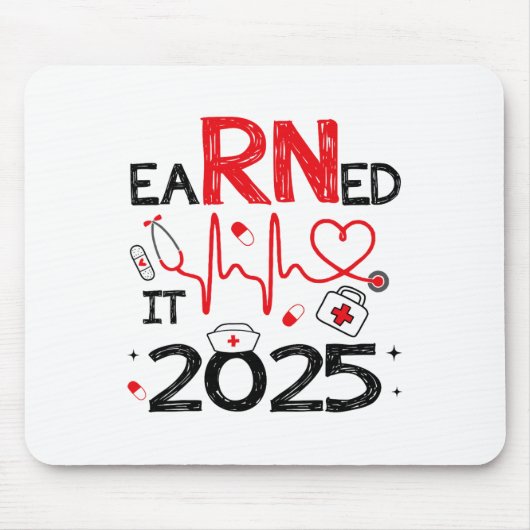 2025年にナース卒業またはRn Lpn Cl Oで獲得 マウスパッド (正面)