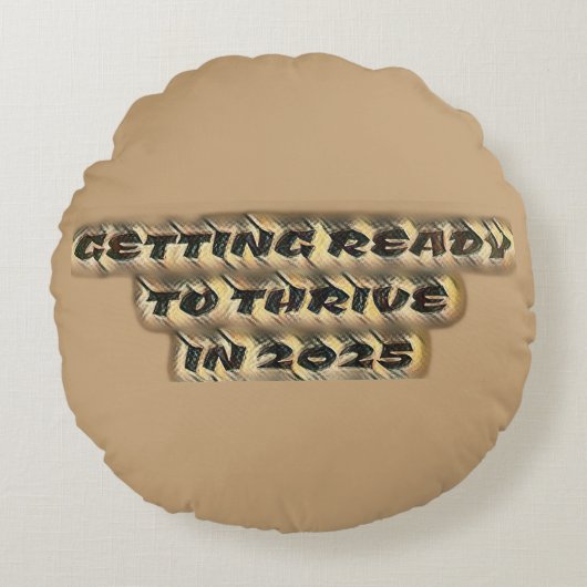 2025年に成長する準備 ラウンドクッション (正面)