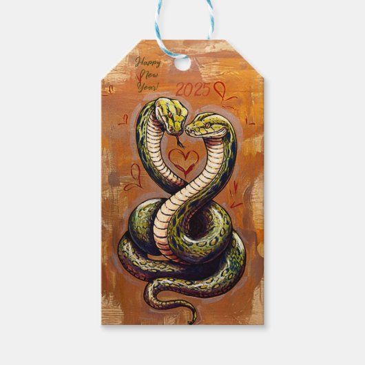 2025年のお正月の恋の願い ギフトタグ (正面)
