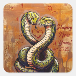 2025年のお正月の恋の願い スクエアシール