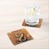 2025年のお正月の恋の願い スクエアペーパーコースター (インサイチュ)