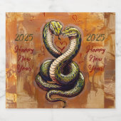 2025年のお正月の恋の願い スパークリングワインラベル (シングルラベル)