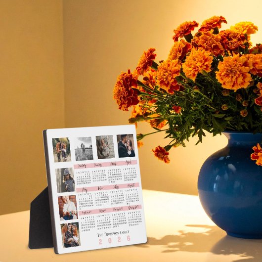 2025年のお正月カレンダー家族数々の写真コラージュ フォトプラーク