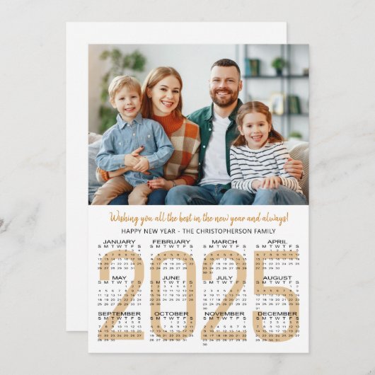 2025年のお正月カレンダー1枚の写真 (正面/裏面)