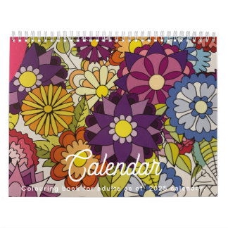 2025年のアダルトカラーリングブックカレンダー。 カレンダー