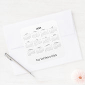 2025年のカスタム文字の月次最下位カレンダー スクエアシール (封筒)