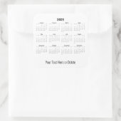 2025年のカスタム文字の月次最下位カレンダー スクエアシール (バッグ)