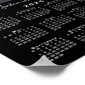 2025年のカレンダーと写真と名前(黒) ポスター (角)