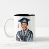 2025年のギフト名前をカスタムするクラス卒業マグ ツートーンマグカップ (左)