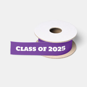 2025年のクラスと大学院の名前パープルとホワイト サテンリボン