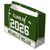 2025年のクラスと森林の名前の緑と白 ラージペーパーバッグ (正面アングル)