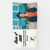 2025年のクラスのブラック文字体裁の卒業写真 横断幕 (縦)