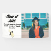 2025年のクラスのブラック文字体裁の卒業写真 横断幕 (横)