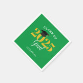 2025年のクラスシンプルグリーンと金ゴールド スタンダードカクテルナプキン (角)