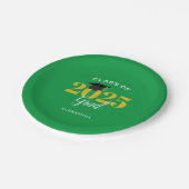 2025年のクラスシンプルグリーンと金ゴールド ペーパープレート (アングル)