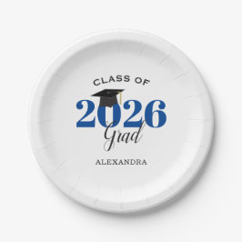 2025年のクラスシンプルブルーとブラック ペーパープレート