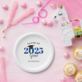 2025年のクラスシンプルブルーとブラック ペーパープレート (パーティー)