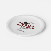 2025年のクラスシンプルマルーンとブラック ペーパープレート (アングル)