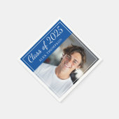 2025年のクラス王室のブルー卒業会写真 スタンダードカクテルナプキン (角)