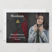 2025年のクラス赤タッセル堂々たる卒業 招待状 (正面)
