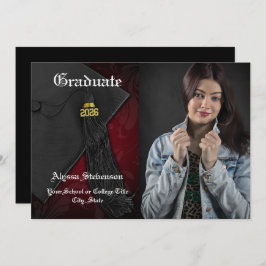 2025年のクラス赤タッセル堂々たる卒業 招待状