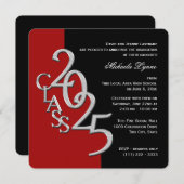 2025年のクラス赤黒 招待状 (正面/裏面)