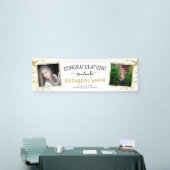 2025年のクラス金ゴールドスター2枚の写真卒業 横断幕 (トレードショー)