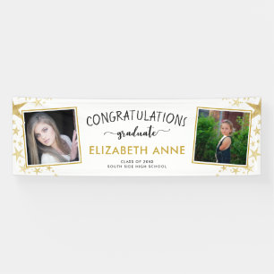 2025年のクラス金ゴールドスター2枚の写真卒業 横断幕