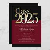 2025年のクラスBurgundyと金ゴールドグラード招待状 招待状 (正面/裏面)