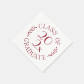2025年のクラスChic Burgundy White Graduation Party スタンダードカクテルナプキン (角)