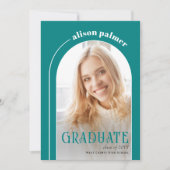 2025年のクラスGRADUATE archティール（緑がかった色）ブルー写真 招待状 (正面)