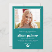 2025年のクラスGRADUATE archティール（緑がかった色）ブルー写真 招待状 (裏面)