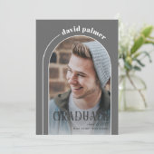 2025年のクラスGRADUATE arch gray photo 招待状 (スタンド正面)