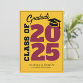 2025年のクラスMaroon金ゴールドレトロ卒業 案内状 (スタンド正面)