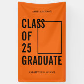 2025年のクラスOrange & Black写真卒業 横断幕 (縦)