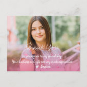 2025年のクラスPink Two Photo Graduation Thank ポストカード (裏面)