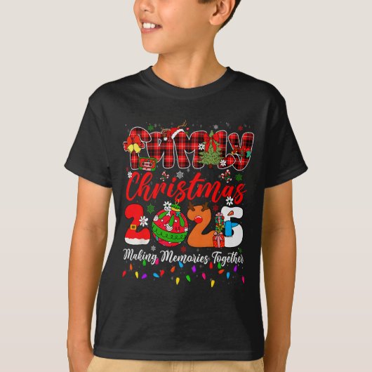 2025年のクリスマス イルミネーション 思い出を作る Tシャツ (正面)
