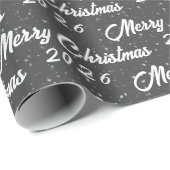 2025年のクリスマス　グレー ラッピングペーパー (ロールコーナー)