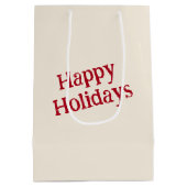 2025年のクリスマス 古い図書カード ミディアムペーパーバッグ (裏面)