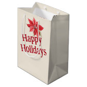 2025年のクリスマス 古い図書カード ミディアムペーパーバッグ (裏面アングル)