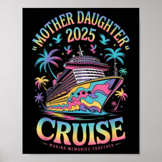 2025年のクルーズ母娘旅行 楽しい母と娘 ポスター