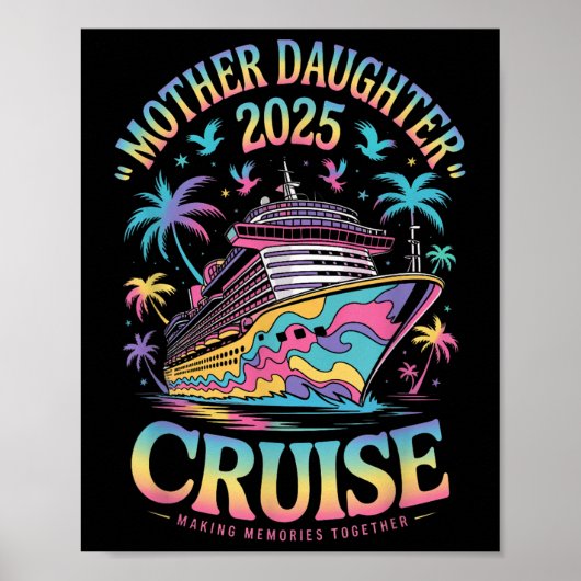 2025年のクルーズ母娘旅行 楽しい母と娘 ポスター (正面)
