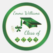 2025年のグリーンイエローモルタル卒業証書 ラウンドシール (正面)