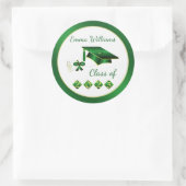 2025年のグリーンイエローモルタル卒業証書 ラウンドシール (バッグ)