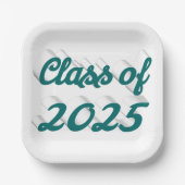 2025年のグリーンスクリプト卒業クラス ペーパープレート (正面)