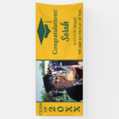 2025年のグリーン&イエロー卒業写真クラス 横断幕 (縦)