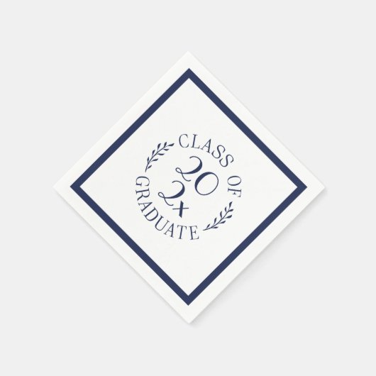 2025年のシッククラス海軍ブルータイポグラフィ スタンダードカクテルナプキン (角)