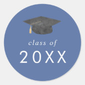 2025年のシックブルーグラードキャップクラス卒業 ラウンドシール (正面)